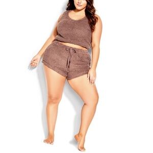 CITY CHIC Snuggle Cami & Shorts Loungewear Woodrose (SN08)